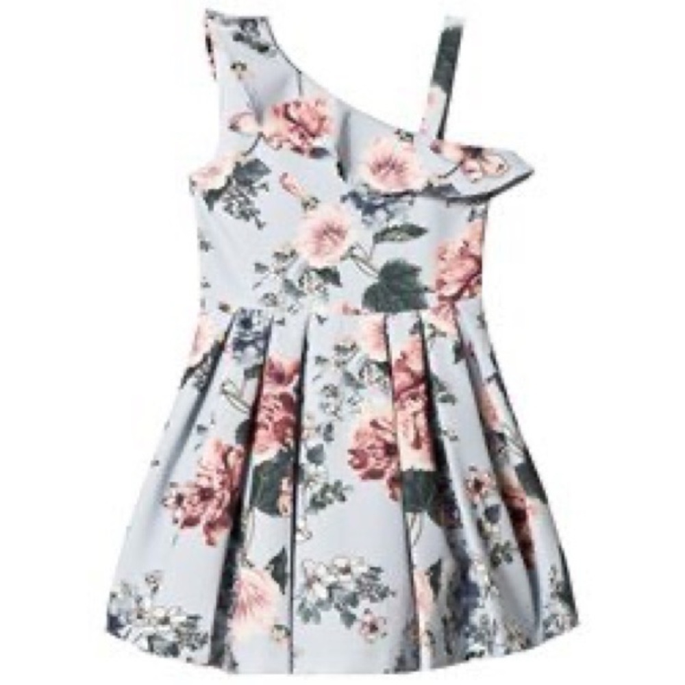 Bardot Junior Light Blue Floral Ebony Dress Sz. 14 NWOT